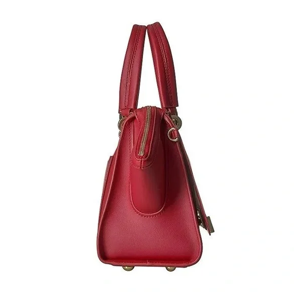 $395 New! Zac Pozen Eartha Iconic Double Handle Handbag In Red - Picture 6 of 9